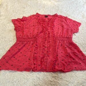 Torrid Black Cat Printed Sheer Blouse